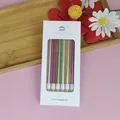 Coffret de six bougies d'anniversaire crayons colorées galvanisées pour décor de fête - Ensemble de 6 pièces / Coloré