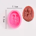 High quality pink silicone mold with bride and groom design for DIY candle making - Bride And Groom Pink (50-1210-A)
