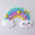 Rainbow with clouds and stars soft glue cake topper for birthday party decoration - Soft Rubber Star Rainbow