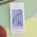 Lot de 6 bougies crayon violet métallisé pour décoration de gâteaux d'anniversaire - Ensemble de 6 pièces / Violet