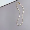 Elegante collana di perle naturali d'acqua dolce con chiusura regolabile color oro - Collana di perle d'acqua dolce