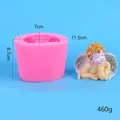 Pink silicone mold for angel-shaped fondant and soap with dimension markings. - Cylindrical Angel 3D Style (50-2760-A)