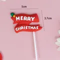 Κόκκινο διακοσμητικό τούρτας Merry Christmas από μαλακό καουτσούκ πλάτος 5cm - Εορταστική Επιγραφή Κειμένου (3002) / 5 cm x 3,7 cm