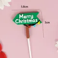 Merry Christmas διακόσμηση τούρτας πράσινο βέλος από μαλακό καουτσούκ, 5.8cm x 5cm - Χριστουγεννιάτικη Πινακίδα (3004) / 5.8cmx5cm