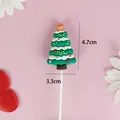 Décoration de gâteau en sapin de Noël en caoutchouc souple pour pâtisserie de fête - Insertion Arbre Vert (3014)