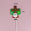 Décoration de gâteau Père Noël et renne en caoutchouc souple, dimensions 4,7x7cm - Éléments Festifs Mixtes (3006)