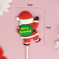Décoration de gâteau Père Noël en caoutchouc souple pour Noël avec dimensions 5x7cm - Père Noël avec Sac de Cadeaux (3008)