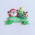 Adorno para tarta de Navidad de goma suave con Papá Noel, reno y árbol navideño - Placa de Árbol y Reno (3010) / Paquete de 10