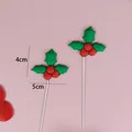 Décoration de gâteau en forme de houx de Noël en caoutchouc souple pour pâtisserie - Style Houx de Noël (3009)