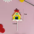 Décoration de gâteau maison de Noël en caoutchouc souple pour pâtisserie festive - Style Petite Maison Jaune (3013)
