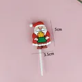 Décoration de gâteau Père Noël en caoutchouc souple pour pâtisseries festives de Noël - Père Noël avec Nœud Jaune (3020)