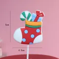 Decoración para tartas de calcetín navideño con diseño de bastón de caramelo altura 5cm - Estilo Calcetín de Regalo