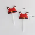 Adorno para tarta de Navidad con pies de Papá Noel invertidos, tamaño 4x3,3 cm para repostería - Estilo Papá Noel Invertido de Medio Cuerpo