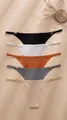 Seamless thong panties in five colors with decorative gold metal ring buckles on straps - S / Bottoms / 5 Pieces Pack / 5-Pack Assorted Colors