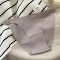 Elegante perizoma in seta di ghiaccio senza cuciture con fodera in cotone malva - Taglia M / Pantaloni e gonne / Grigio scuro