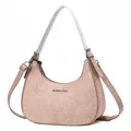 Casual beige geweven hobo schoudertas met verstelbare riem en handvat detail design - 26*9*23 / Roze
