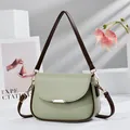 Elegant light green mini underarm bag with dark brown strap and gold metal clasp - 22*10*16 / Green