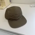 Casquette de baseball vintage kaki à bord court et design à 5 panneaux pour le soleil - 56-58cm (Réglable) / Marron