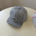 Japanese retro grey pinstripe baseball cap featuring premium embroidery and a flat brim - 56-58cm (Adjustable) / Light Gray