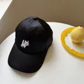 Black baseball cap featuring a cute white cat embroidery and wide brim design. - 56-58cm / Black