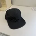 Casquette 5 panels noire à visière courte en coton rétro pour protection solaire décontractée - 56-58cm (Réglable) / Gris