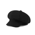 Retro black and white grid newsboy cap for women stylish painter hat with rounded top - 56-58cm / Black