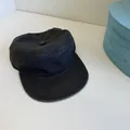 Vintage style black washed cotton flat top cadet cap featuring a wide brim design - 56-58cm Adjustable / Gray