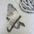 American style star print square silk scarf in ivory with blue and brown patterns - 70*70cm / Cream Polka Dots (Style 22)