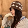Berretto in maglia vintage con motivo Fair Isle per viaggi invernali marrone - 56-59cm / Marrone