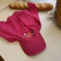 Vibrant pink headscarf baseball cap with embroidered flower pattern for women - 56-58cm / Rose Red