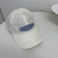Breathable off-white quick-dry baseball cap with blue logo patch for outdoor sun protection - 56-58cm / Off White