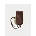 Brown suede winter earmuffs with thick white sherpa lining and adjustable strap - One Size / Coffee