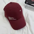 Casquette de baseball bordeaux style japonais avec broderie blanche - 56-59cm (Réglable) / Bordeaux