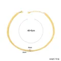 Gold-plated blade chain necklace dimensions with 40+5cm length and clear CZ stone - Round Clear Rhinestone Pendant Blade Chain (NE2I040AG) / Gold
