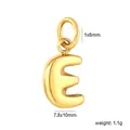 Detailed view of gold letter E pendant with precise size and weight measurements. - Letter E (PA10580EG)