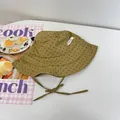 Vintage καπέλο bucket με φλοράλ σχέδιο και ρυθμιζόμενο λουράκι σε λαδί απόχρωση πλέγμα - 56-58cm / Χακί