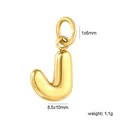 Detail of 18K gold plated stainless steel letter J bubble pendant with measurements. - Letter J (PA10580JG)