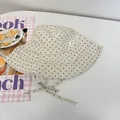 Vintage ιαπωνικό φλοράλ καπέλο bucket για γυναίκες με λουράκι για προστασία από ήλιο - 56-58cm / Μπεζ