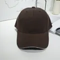 Minimalist solid brown cotton baseball cap detail for trendy street style casual outfits - 55-60cm / Coffee with Contrast Trim
