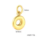 Close-up of 18K gold plated stainless steel letter O pendant with dimensions and weight - Letter O (PA10580OG)