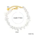 Mesures détaillées du bracelet en cristaux naturels irréguliers et en acier doré - Style Gravier de Cristal de Roche (BR2A020AG)