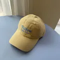 Casquette de baseball en coton jaune de style coréen avec broderie Follow Your Heart - 56-59cm(Réglable) / Jaune