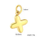 Detailed view of an 18K gold-plated stainless steel balloon letter X pendant with measurements. - Letter X (PA10580XG)