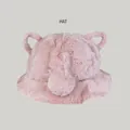 Cute pink fuzzy bucket hat featuring plush bear ears and a pom-pom for winter - 55-58cm / Bear Ear Pom-pom Plush Basin Hat / Pink