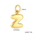 Detailed view of 18K gold plated stainless steel letter Z pendant with size markings - Letter Z (PA10580ZG)