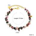 Vue détaillée d'un bracelet en cristal naturel avec dimensions et poids indiqués. - Style Gravier de Couleurs Mixte (BR2A020MG)
