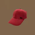 Casquette de baseball en coton rouge de qualité avec broderie et sangle réglable - 55-59cm (Réglable) / Bordeaux