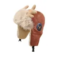 Brown winter deer antler ushanka hat with warm fleece lining and ear flaps - Caramel color