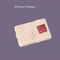 Bandeau en maille côtelée beige avec écusson décoratif pipisweet sur fond violet uni - Taille unique / Beige