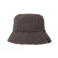 Premium cozy brown fuzzy bucket hat for women with thick plush texture for winter warmth - 56-58cm / Cocoa Brown